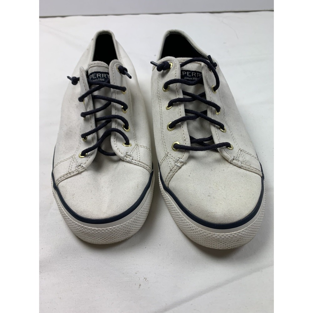Sperry Top-Sider‎ Womens STS90549 SeaCoast IVORY Canvas Boat Shoe Sneakers Sz 12 - Picture 5 of 7